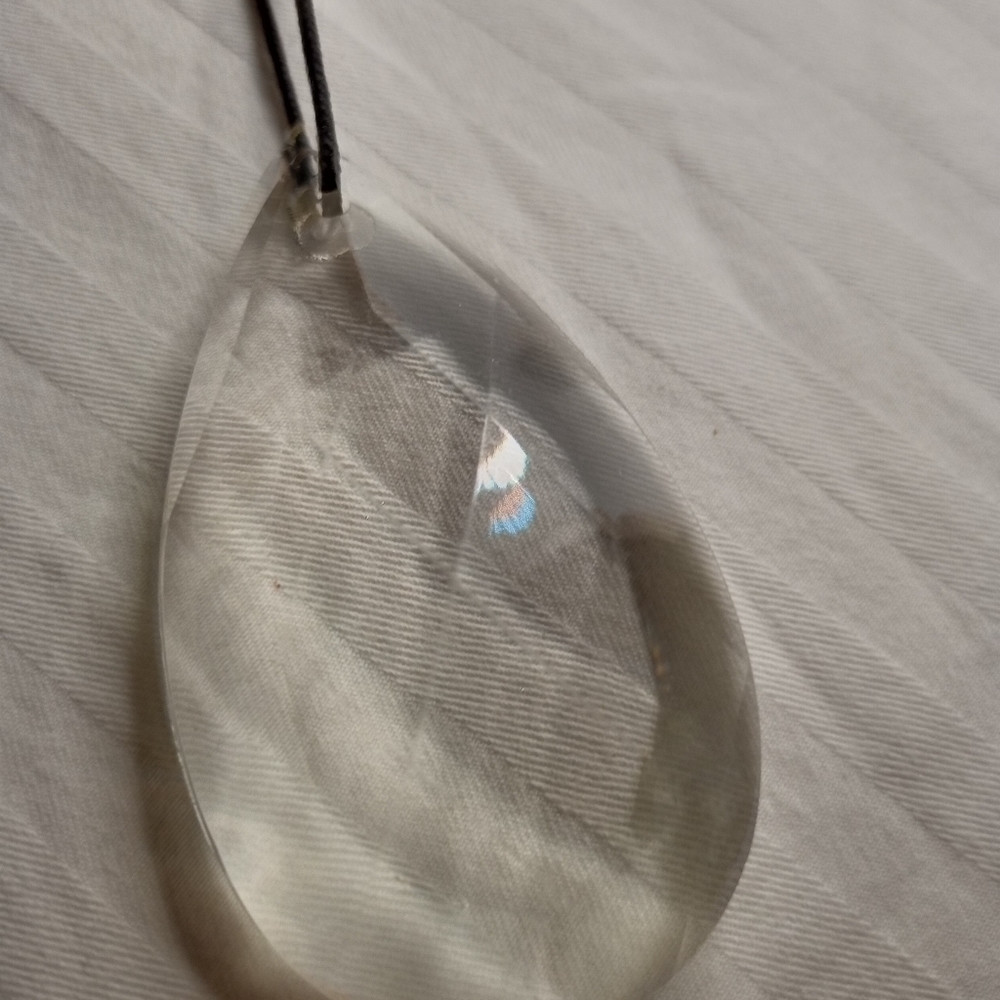 Large teardrop Crystal necklace vintage - Picture 3 of 9